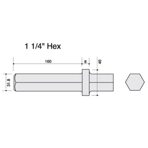 32mm x 550mm Hex Shank 1.1/4'' Flat Chisel